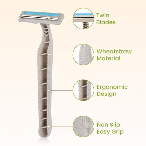 Wheat Straw Disposable Razors - Pack of 5 or 10 Wheat Straw Disposable Razors - Pack of 5 or 10