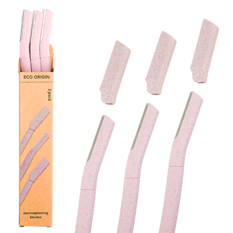Wheat Straw Face Razor for Women 3 Pack - Pink Wheat Straw Face Razor for Women 3 Pack - Pink