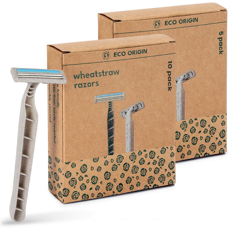 Wheat Straw Disposable Razors - Pack of 5 or 10 Wheat Straw Disposable Razors - Pack of 5 or 10