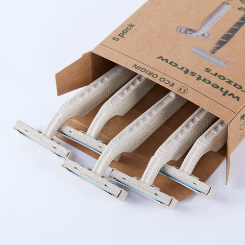 Wheat Straw Disposable Razors - Pack of 5 or 10 Wheat Straw Disposable Razors - Pack of 5 or 10