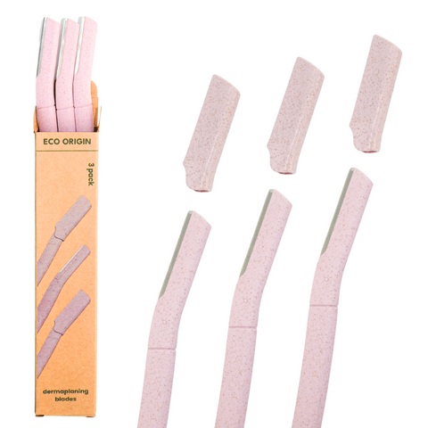 Wheat Straw Face Razor for Women 3 Pack - Pink