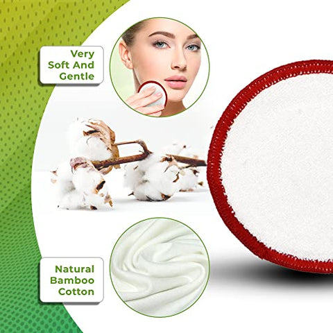 Makeup Remover Cotton Pads For Facial - Red & Black