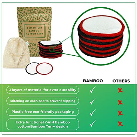 Cotton Pads For Facial - Red & Black