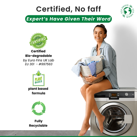 Laundry Detergent Sheet Strips - Ultra-Concentrated Non Bio Non Liquid Detergent Sheet - Fresh Linen Scent Machine & Hand Washing - Naturally Derived Stain Remover Replacing Washing Liquid - 64 Loads